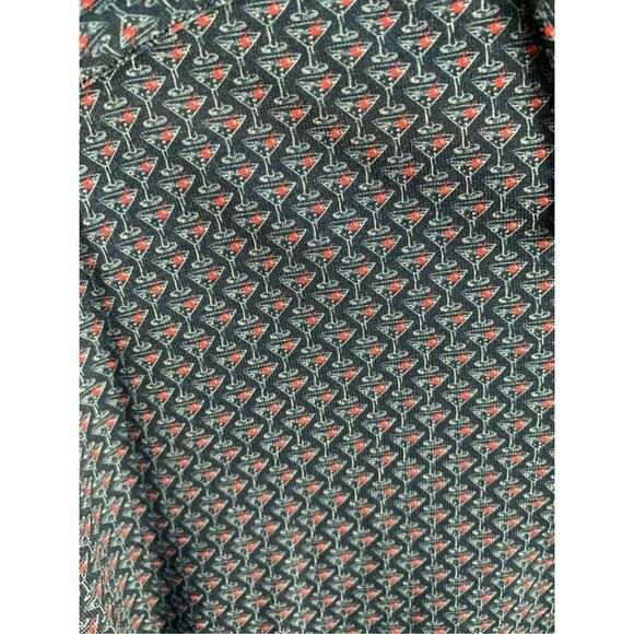 STONE ROSE MENS MARTINI GLASS PRINT NAVY STRETCH SHIRT SIZE XXL - Picture 4 of 5